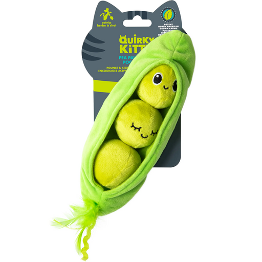Quirky Kitty Pea Pawd Cat Kicker Toy with Catnip