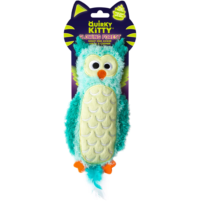 Quirky Kitty Quirky Kitty Glowing Forest Night Owl Cat Kicker Toy with Catnip