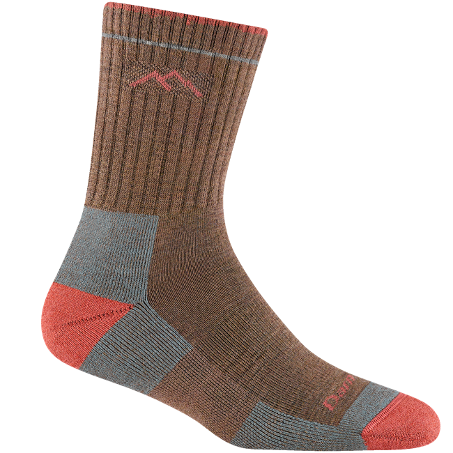 Women's Hiker Micro Crew Midweight Hiking Socks, Bark