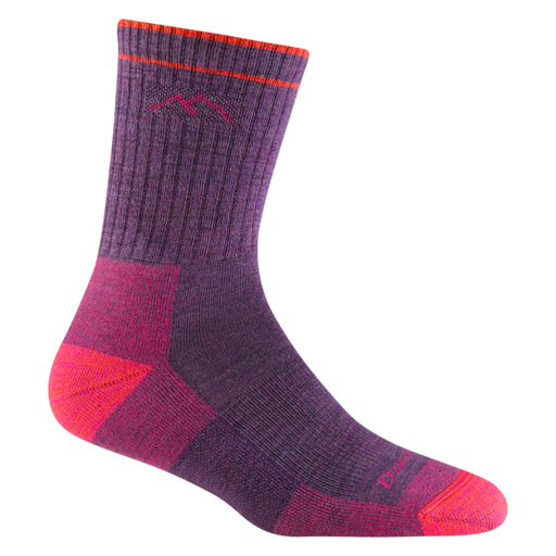 Women's Hiker Micro Crew Midweight Hiking Socks, Plum Heather