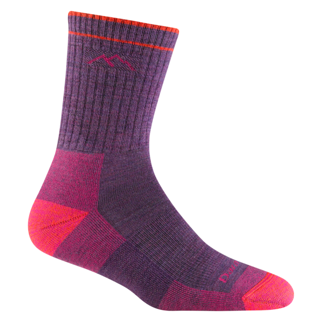 Women's Hiker Micro Crew Midweight Hiking Socks, Plum Heather