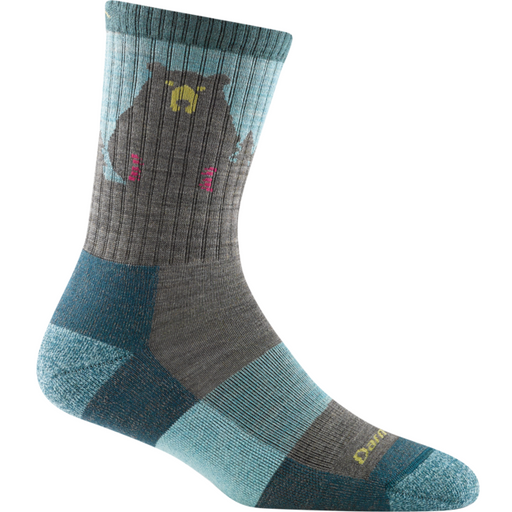 Women's Bear Town Micro Crew Lightweight Hiking Socks, Aqua