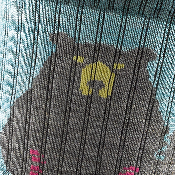 Women's Bear Town Micro Crew Lightweight Hiking Socks, Aqua