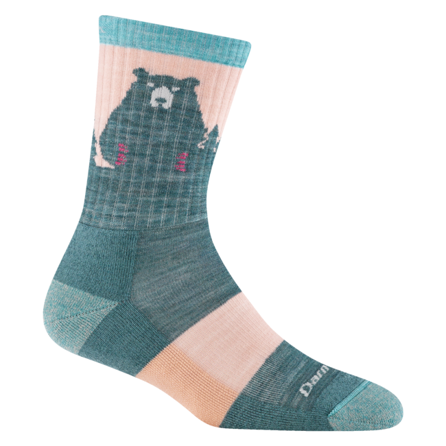 Women's Bear Town Micro Crew Lightweight Hiking Socks, Quartz