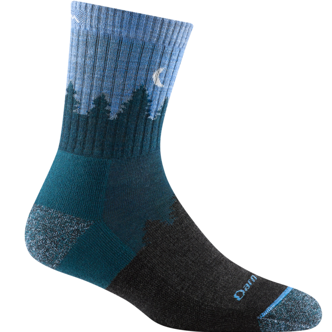 Women's Treeline Micro Crew Midweight Hiking Socks, Blue