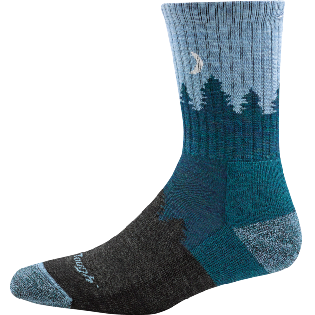 Women's Treeline Micro Crew Midweight Hiking Socks, Blue
