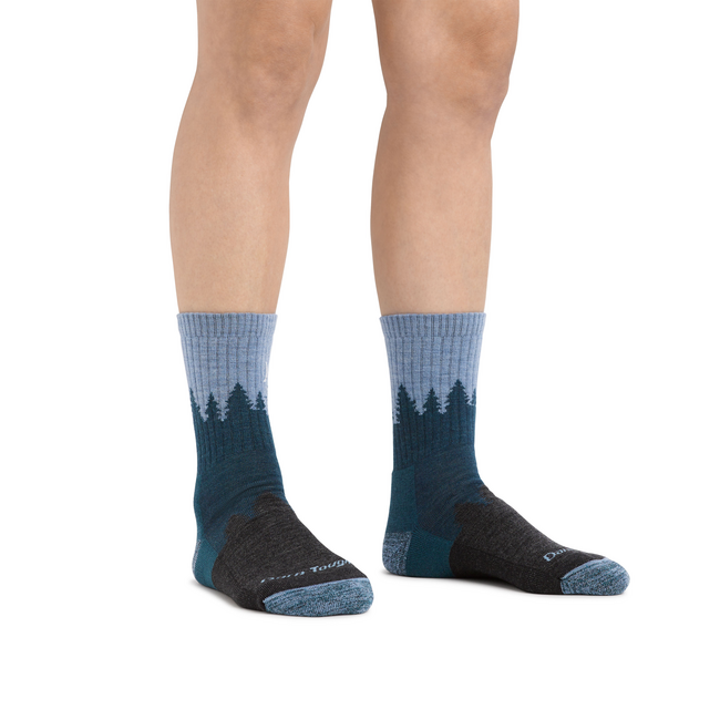 Women's Treeline Micro Crew Midweight Hiking Socks, Blue