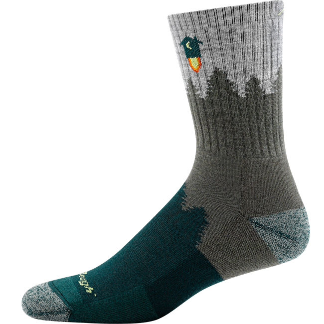 Men's Number 2 Micro Crew Midweight Hiking Socks, Green