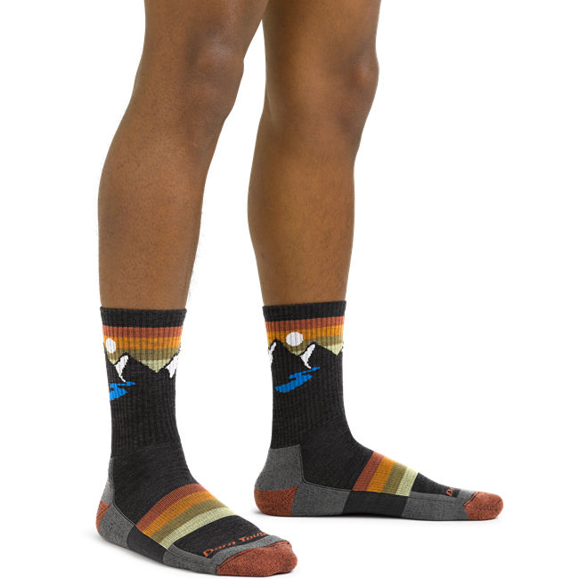 Men's Sunset Ridge Micro Crew Lightweight Hiking Socks, Charcoal