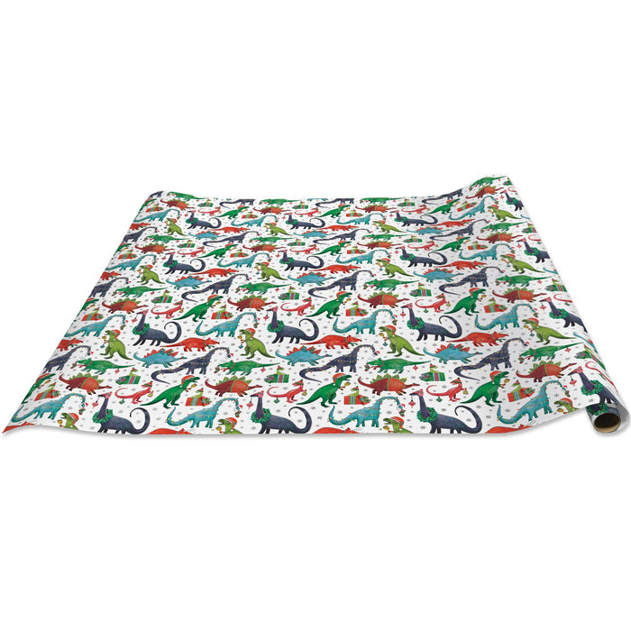 Decked Out Dinosaur Jumbo Holiday Gift Wrap Roll 10' x 30"
