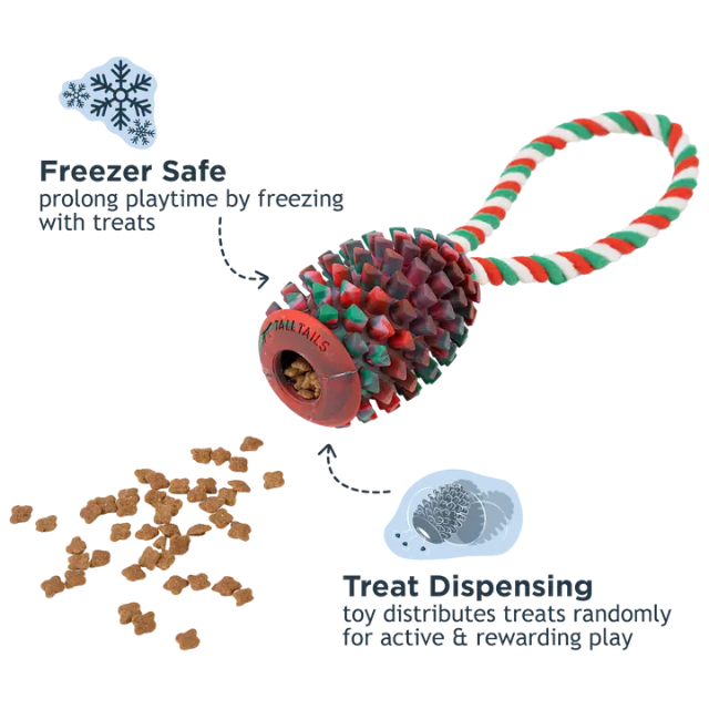 Tall Tails Natural Rubber Pinecone Treat-And-Tug Dog Toy