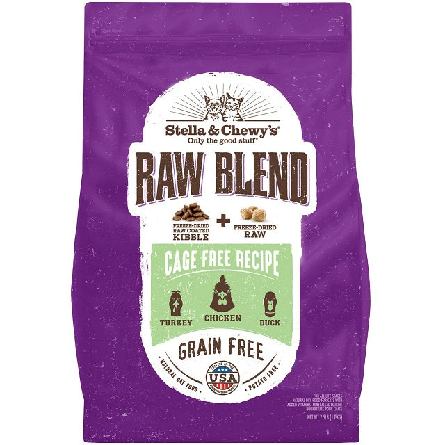 Stella & Chewy's Raw Blend Grain-Free Kibble Cage Free Poultry Recipe Cat Food 2.5-lb