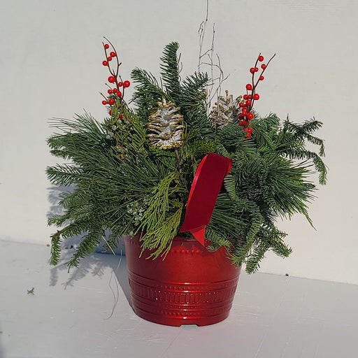 Holiday Red Pot Planter, 9inch