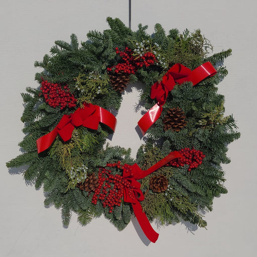 Berries and Bows Noble Fir Wreath