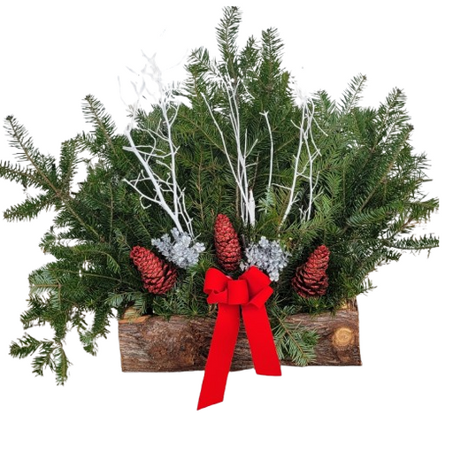 Holiday Cedar Log Basket