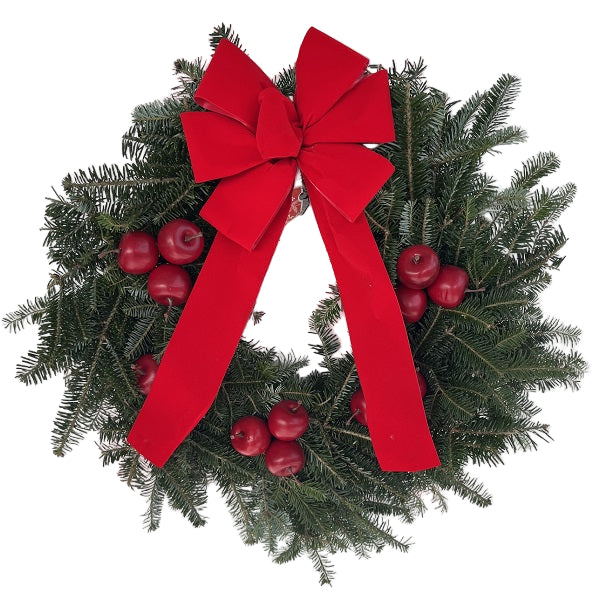 Fraser Fir Decorated Wreath, 12-inch Ring