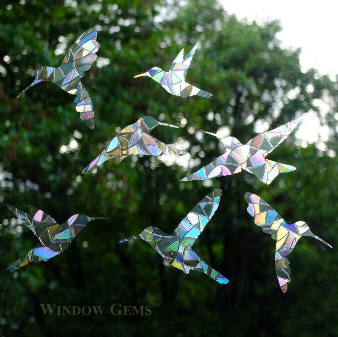 Window Gems Hummingbirds 7 Piece Prismatic Window Decals