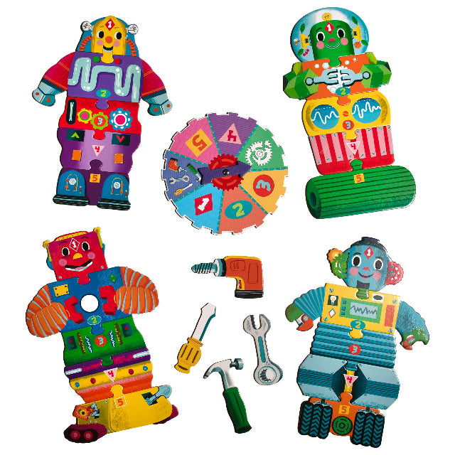 Build A Robot Shaped Box Spinner Game