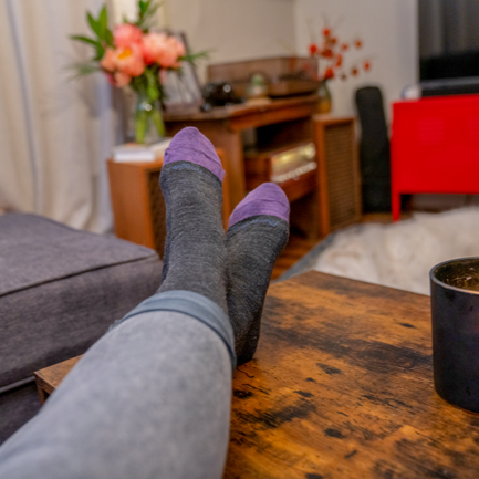 Women's Solid Basic Crew Lightweight Lifestyle Socks, Charcoal