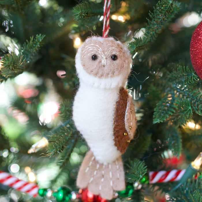 Owl Felt Wool Ornament