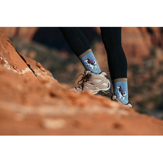 Women's Critter Club Micro Crew Lightweight Hiking Socks, Husky (Bark)