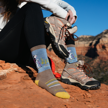 Women's Critter Club Micro Crew Lightweight Hiking Socks, Husky (Bark)