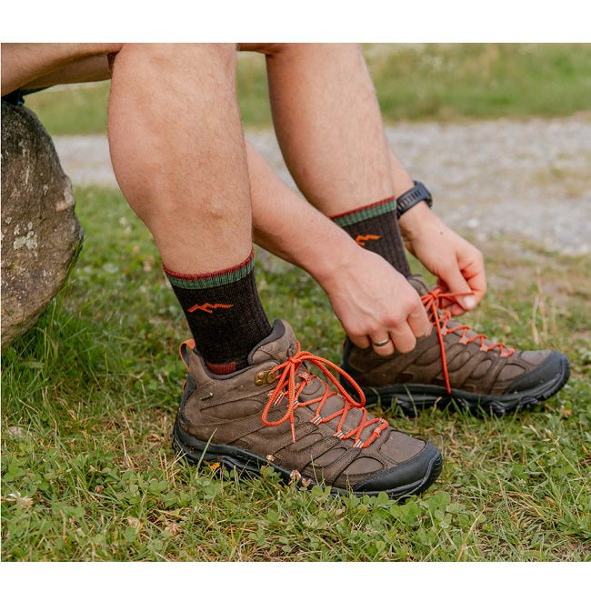 Men's Hiker Micro Crew Midweight Hiking Socks, Walnut