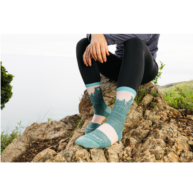 Women's Bear Town Micro Crew Lightweight Hiking Socks, Quartz