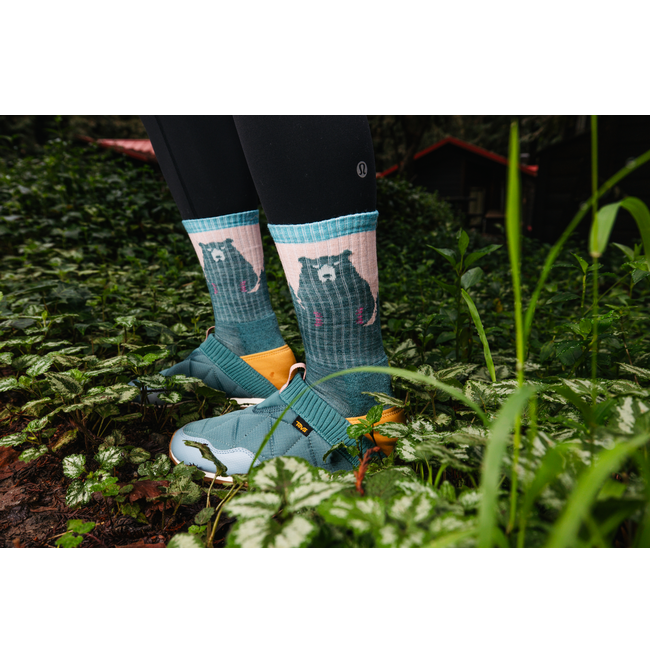 Women's Bear Town Micro Crew Lightweight Hiking Socks, Quartz