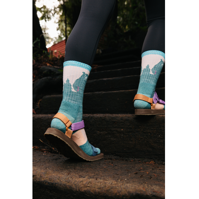 Women's Bear Town Micro Crew Lightweight Hiking Socks, Quartz