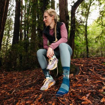 Women's Critter Club Micro Crew Lightweight Hiking Socks, Bunny (Eclipse)