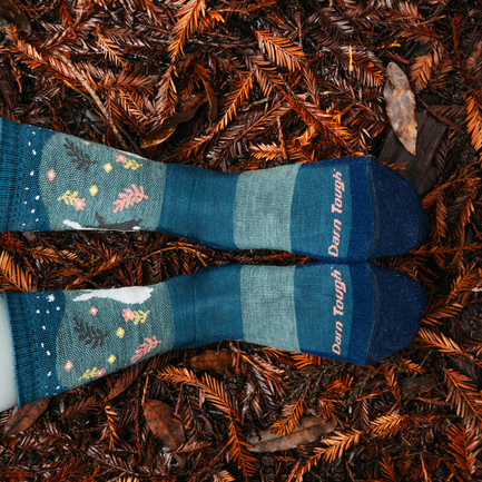 Women's Critter Club Micro Crew Lightweight Hiking Socks, Bunny (Eclipse)