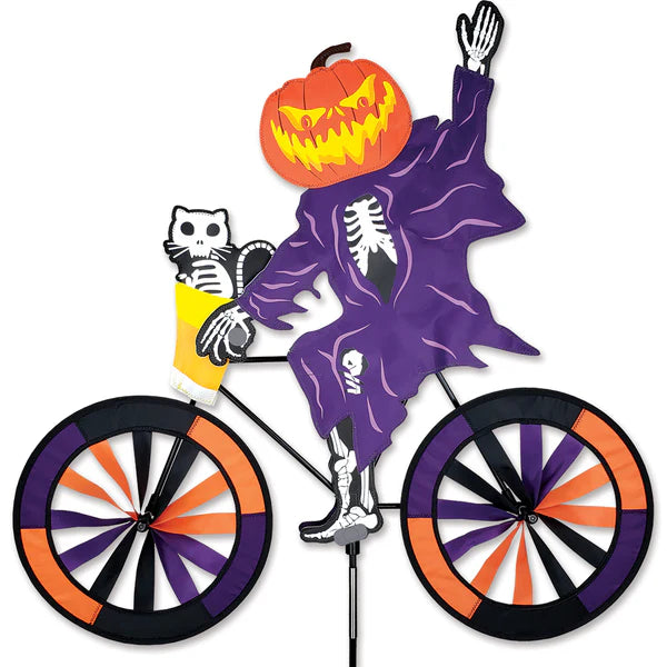 Pumpkin Head Ghost Bike Spinner, 30-Inch