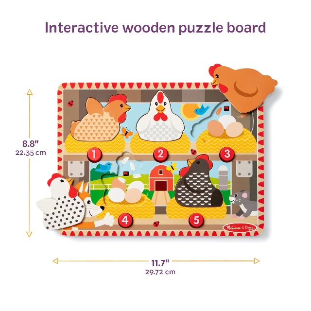 Melissa & Doug Happy Hens Push to Pop Puzzle