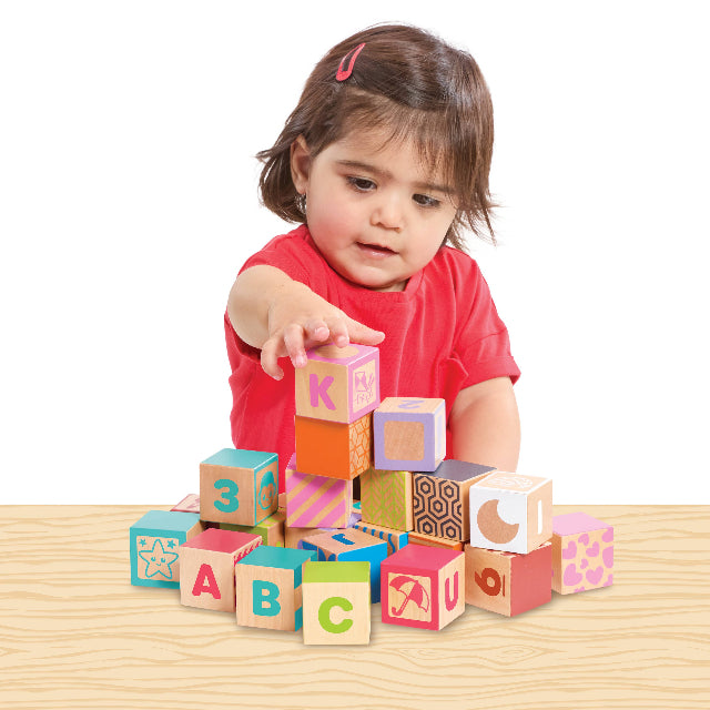 Jasey's Toy Chest 26-Piece Wooden ABC Block Set