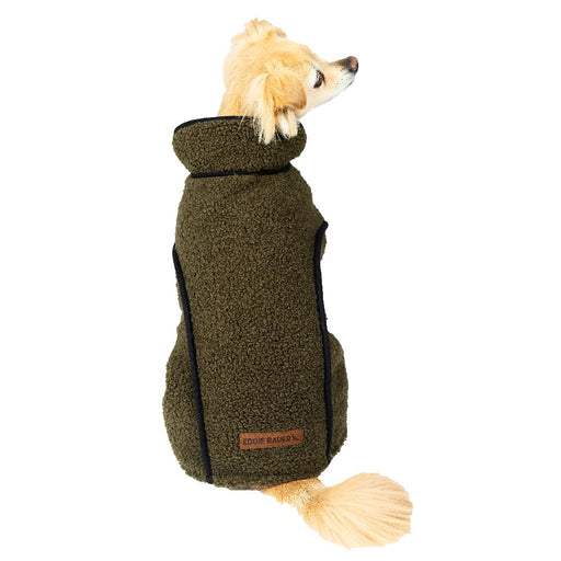 Eddie Bauer Clearwater Boucle Vest Reversible Olive Green Dog Coat