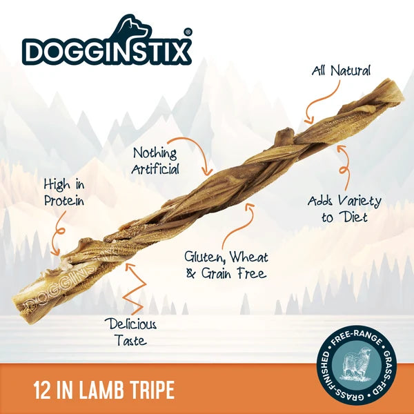 Dogginstix Braided Lamb Tripe Dog Chew