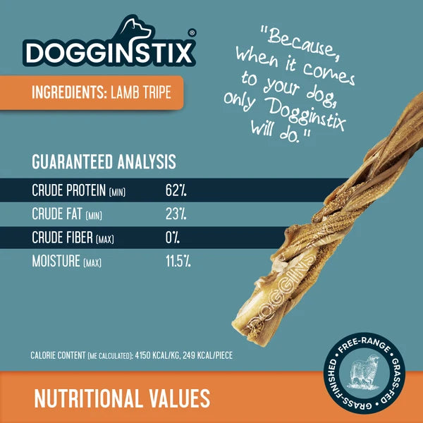 Dogginstix Braided Lamb Tripe Dog Chew