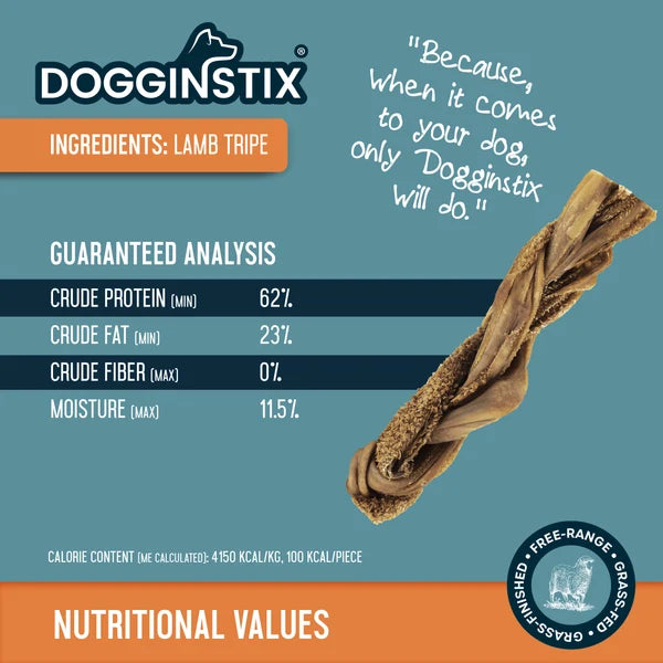 Dogginstix Braided Lamb Tripe Dog Chew