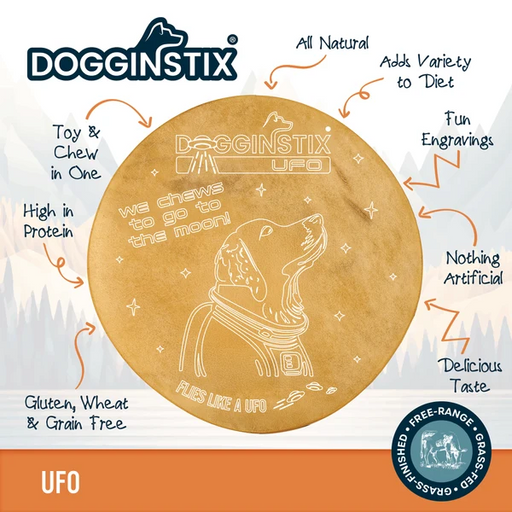 Dogginstix UFO Beef Collagen Dog Chew