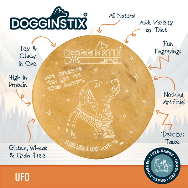 Dogginstix UFO Beef Collagen Dog Chew