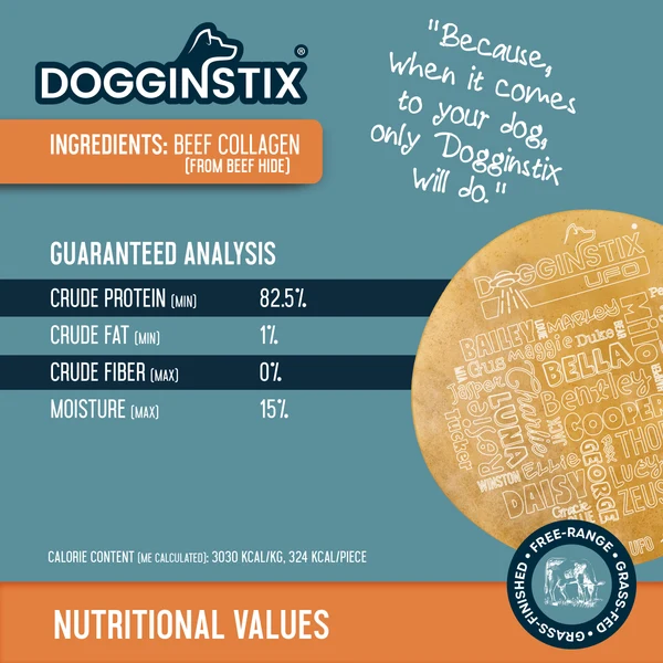 Dogginstix UFO Beef Collagen Dog Chew