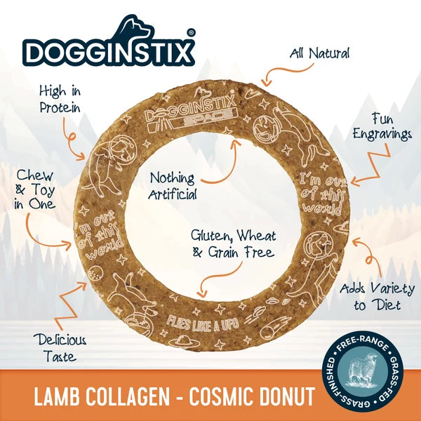 Dogginstix Cosmic Donut Lamb Collagen Dog Chew