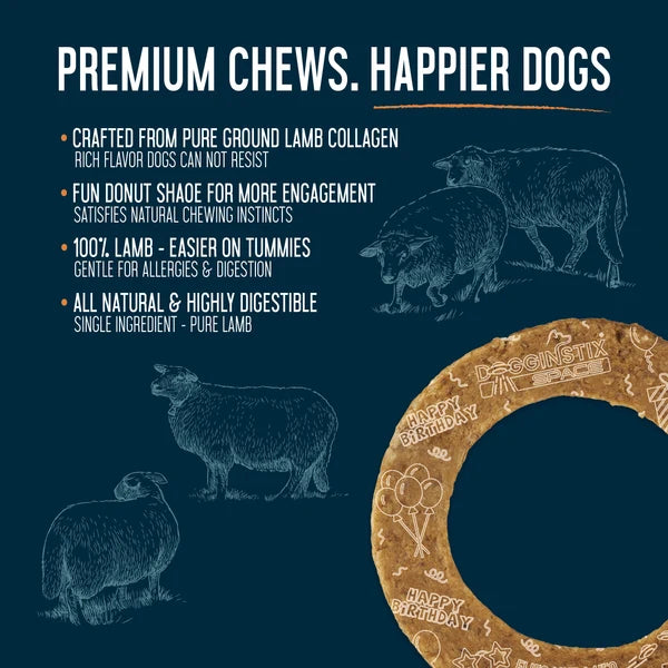 Dogginstix Cosmic Donut Lamb Collagen Dog Chew