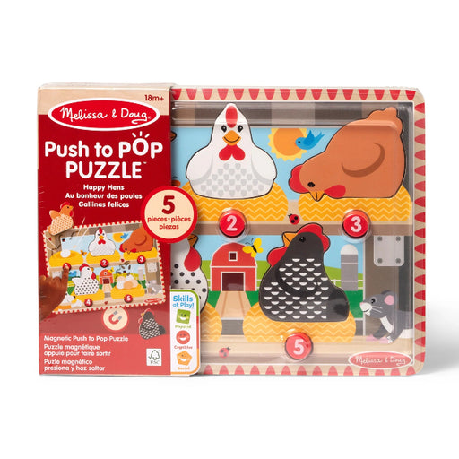 Melissa & Doug Happy Hens Push to Pop Puzzle