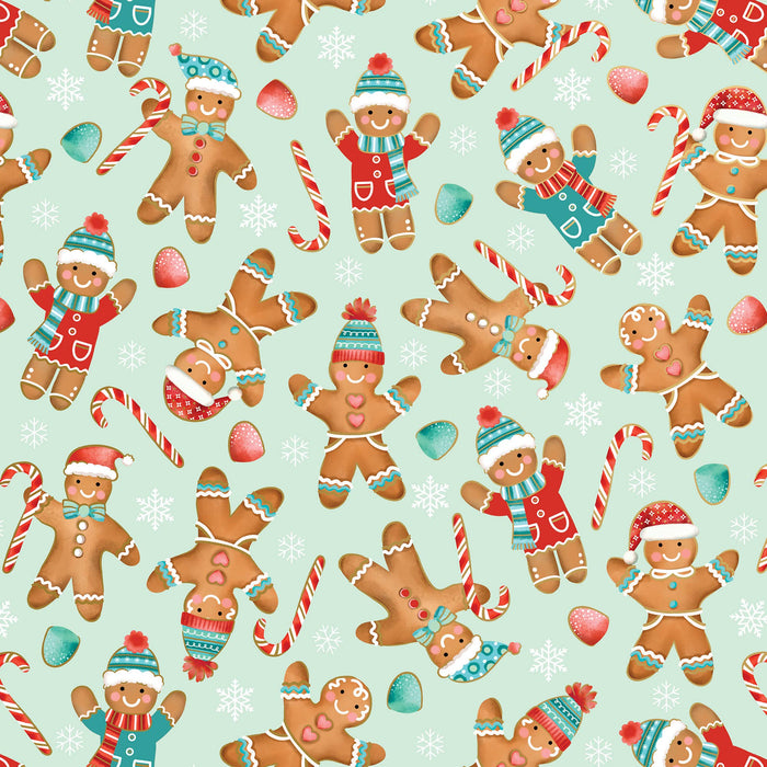 Gingerbread Cookies Jumbo Holiday Gift Wrap Roll 10' x 30"