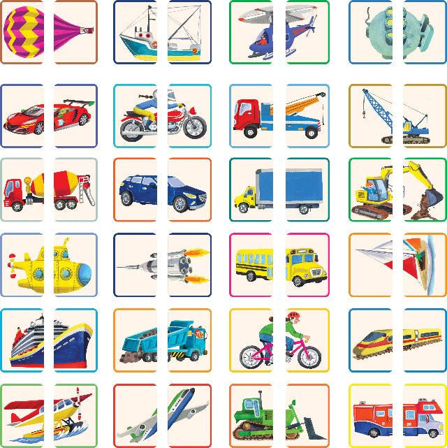eeBoo Vehicles Memory Match & Make Card Game