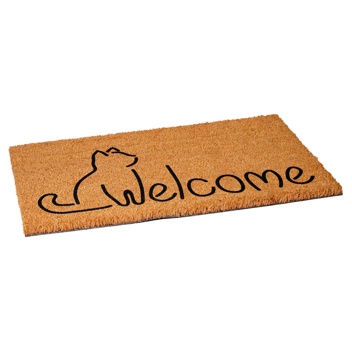 Lucky Cat 17" x 29" Coir Non-Slip Doormat
