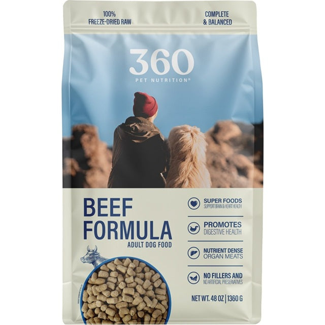 360 Pet Nutrition Beef Formula Grain-Free Adult Freeze-Dried Raw Dog Food