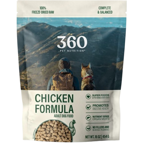 360 Pet Nutrition Chicken Formula Grain-Free Adult Freeze-Dried Raw Dog Food